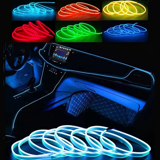 1m/2m/3m/5m Car Interior Led Decorative Lamp El Wiring Neon Strip For