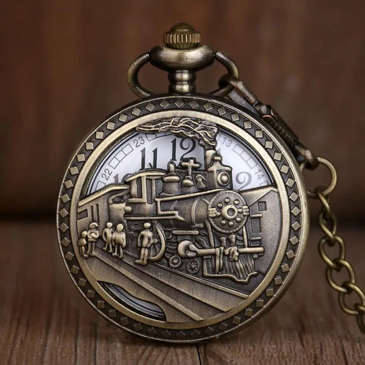 Antique Skeleton Pocket Watches Men Women Fashion Quartz Clock Bronze