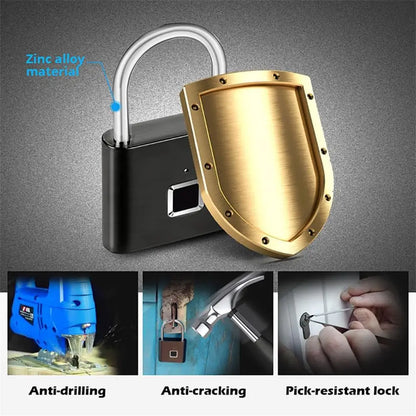 Keyless Fingerprint Padlock Ultra Light One Touch Open Door Lock USB