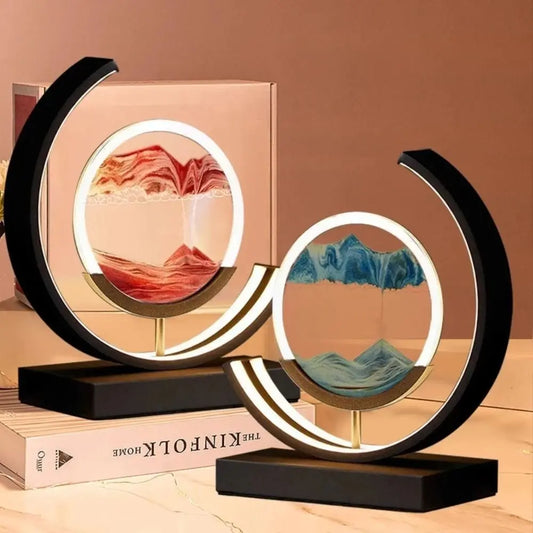 LED Table Lamp Quicksand 3D Craft dynamic Natural Landscape Creative