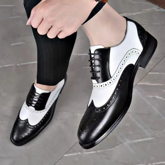 Classic Men Dress Shoes Lace Up Shoes for Men Plus Size Point Toe